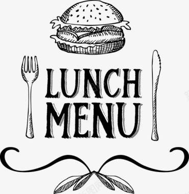 饭店菜单装饰汉堡包午餐餐单logo图标图标