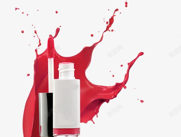 丝滑唇釉png免抠素材_88icon https://88icon.com 丝滑质感 液体 滴滴精华 瓶装 红色 质感丝滑 飞溅