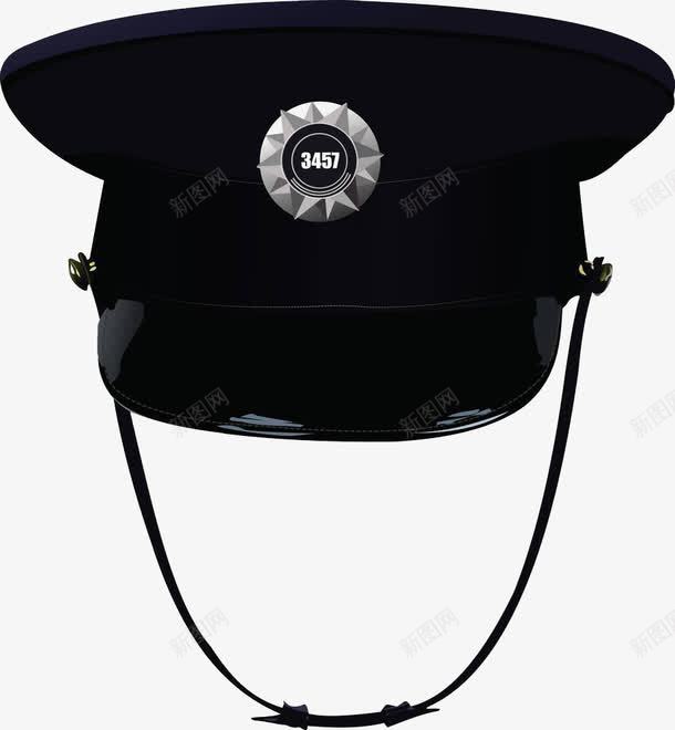 编号警察帽png免抠素材_88icon https://88icon.com 严肃 威严 帽檐 帽绳 警察 警察帽 警帽 警方 认真负责 黑色