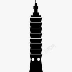 台北的摩天大楼台北101图标高清图片