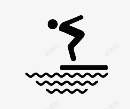 运动人跳水图标图标
