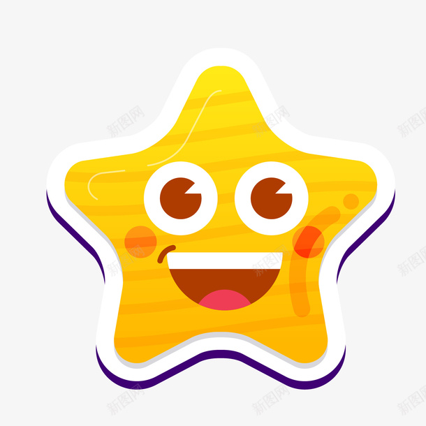 黄色笑脸卡通星星贴纸矢量图ai免抠素材_88icon https://88icon.com 卡通 卡通贴纸 星星贴纸 白色 矢量图 笑脸 脸部贴纸 贴纸 黄色