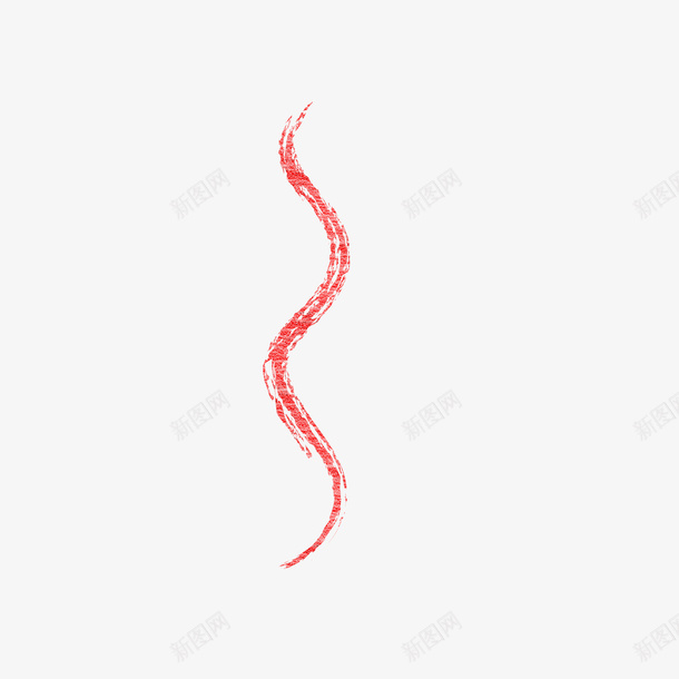 红色粉笔的笔触线条png免抠素材_88icon https://88icon.com 创意 卡通手绘 弯曲 流畅 笔触 红色 线条