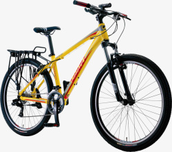实物单车实物黄色自行车山地车高清图片