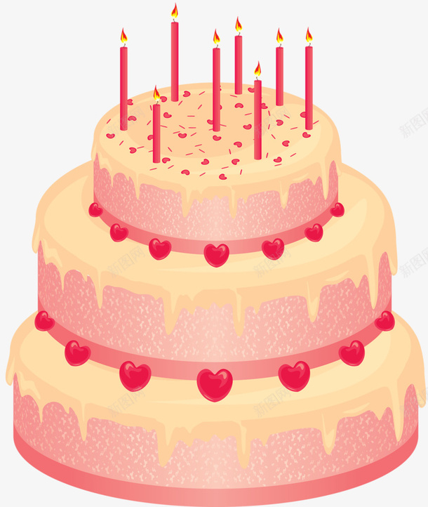 粉色多层生日蛋糕png免抠素材_88icon https://88icon.com 卡通蛋糕 手绘蛋糕 甜点 生日蛋糕 粉色蛋糕