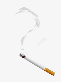 质感烟雾背景点燃的香烟高清图片