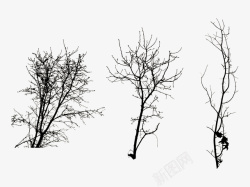 死树矢量图三种不同的枯树矢量图高清图片