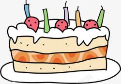 点着蜡烛的生日蛋糕卡通生日蛋糕高清图片