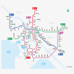 无锡彩色无锡地铁线路图矢量图高清图片
