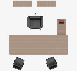 户型图彩平图办公室木纹桌椅柜子素材