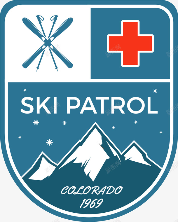 瑞士滑雪协会会徽矢量图ai免抠素材_88icon https://88icon.com PATROL SKI 滑雪协会 瑞士 运动 矢量图