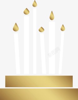 金色蜡烛蛋糕素材