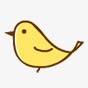 黄色水墨手绘黄色小鸟图标图标