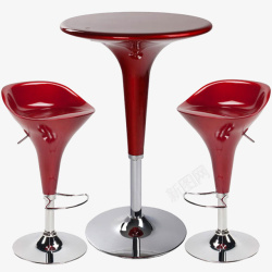 酒红色吧台桌椅素材