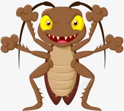 卡通害虫多脚的小蟑螂高清图片