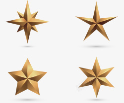 立体五角星造型手绘金属星星矢量图高清图片