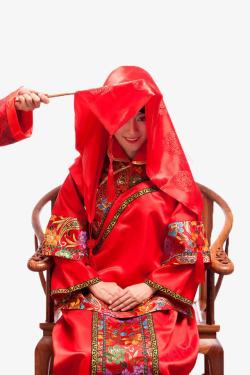 面纱中国传统新娘服饰高清图片