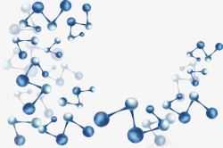 蓝色生物分子结构素材