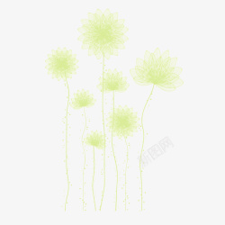 绿色小清新花朵装饰矢量图素材