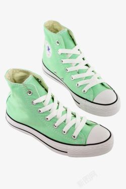 小清新淡绿色帆布鞋素材