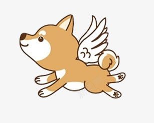 卡通手绘可爱的柴犬png免抠素材_88icon https://88icon.com 创意 动漫动画 卡通手绘 可爱的小狗 柴犬 翅膀