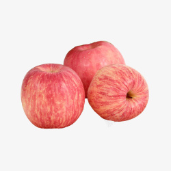 成熟的红苹果产品实物三个水晶富士高清图片