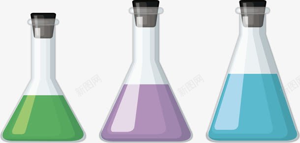 彩色液体锥形瓶png免抠素材_88icon https://88icon.com 化学实验 化学试剂 彩色液体 玻璃瓶 矢量png 锥形瓶