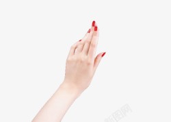 红色指甲女人的手素材