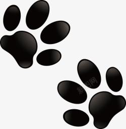 黑色印戳卡通黑色的猫爪印高清图片