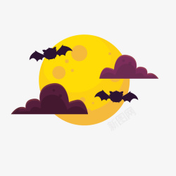 蝙蝠黑色夜空中的蝙蝠高清图片