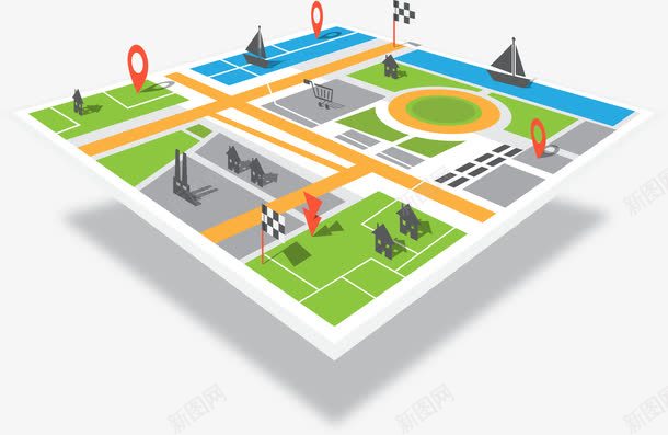 城市地图png免抠素材_88icon https://88icon.com GPS定位地图 GPS导航系统 地图 地图app 线路查询 路线查询