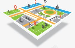 GPS导航系统城市地图高清图片