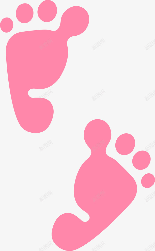 粉红色脚印矢量图ai免抠素材_88icon https://88icon.com 矢量图 粉红色 粉色脚底 脚印 脚底板印 脚板印 赤脚印记 足迹