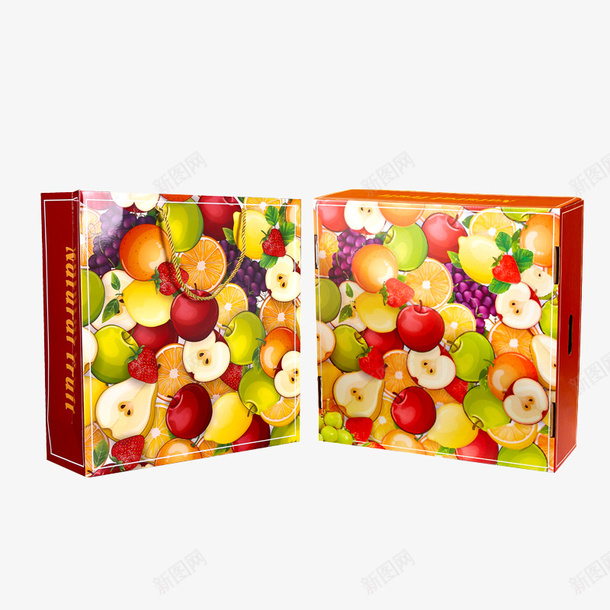 杂果通用礼盒图psd免抠素材_88icon https://88icon.com 杂果箱 橙子 水果包装盒 礼品盒 纸箱 苹果 蔬菜礼盒 通用礼盒