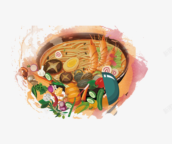 卡通手绘美食好吃的火锅png免抠素材_88icon https://88icon.com 卡通手绘美食好吃的火锅 火锅 美食 食物 餐饮 饭店