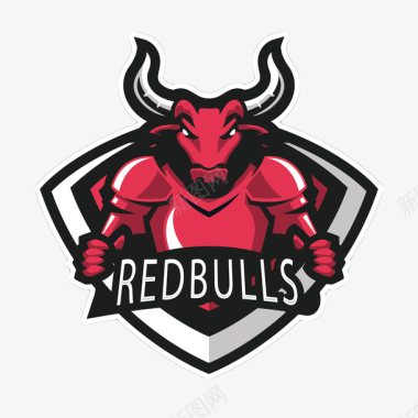枯萎头红牛体育竞技游戏logo矢量图图标图标