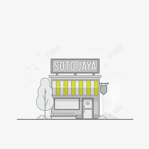 关门的店铺门面png免抠素材_88icon https://88icon.com 关门 店铺 建筑 灰色 门面