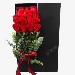 玫瑰花礼盒免抠一束玫瑰花礼物高清图片