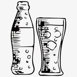 矢量可乐饮料瓶冰爽汽水饮料简笔画高清图片