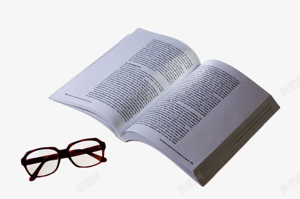摊开的书和眼镜png免抠素材_88icon https://88icon.com 书 书本 打开 白色 眼镜 翻书效果 翻开