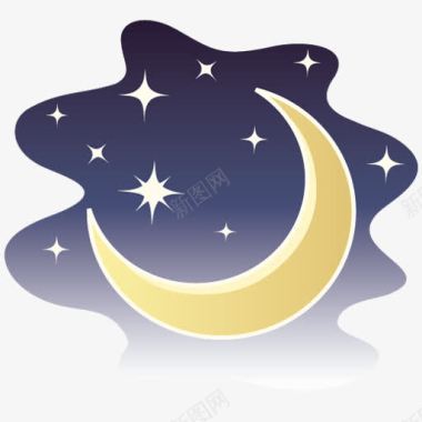 白色星星png有月亮和星星的夜晚图标图标