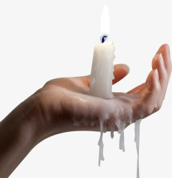 捧着点燃的白色蜡烛的手素材