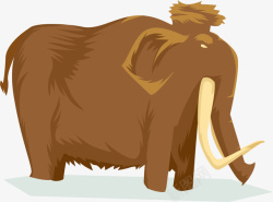 褐色庞大猛犸象矢量图素材