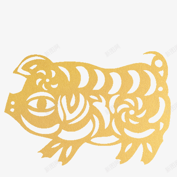 猪年金猪迎新年贺新年剪纸元素psd免抠素材_88icon https://88icon.com 剪纸 剪纸艺术 猪年 贺新年 迎新年 金猪