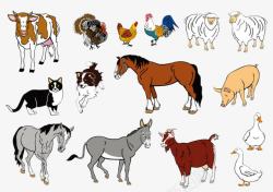 骡子卡通农场动物矢量图高清图片