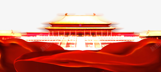 中国风建党节bannerpsd免抠素材_88icon https://88icon.com banner 中国风 中国风建党节banner 喜庆 天安么 建党节 红色