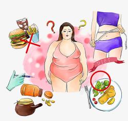 减肥的人怕胖的女孩高清图片