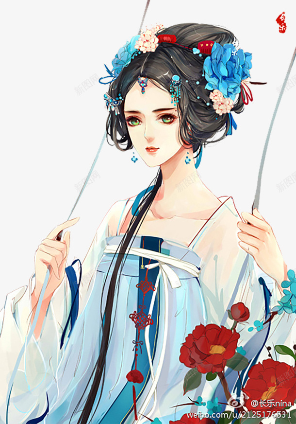 唯美大气古典艺术少女png免抠素材_88icon https://88icon.com 元素 古风 唯美 素材 艺术