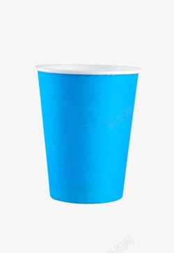一次性塑料杯子蓝色纸杯高清图片