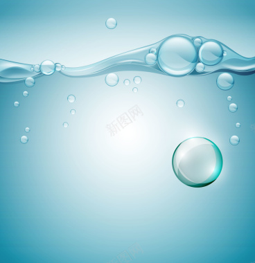 矢量水元素气泡背景背景